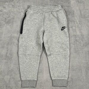 Nike Tech Jogger Sweatpants Kids Size 6 Gray Heather Swoosh Logo Athletic Youth